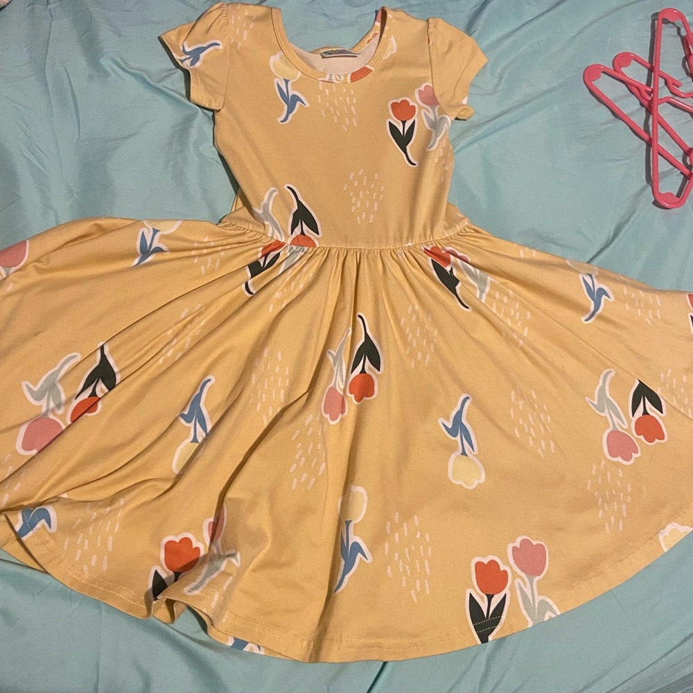 Floral Yellow Kids Dress